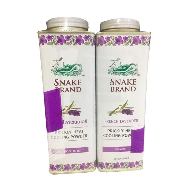 Prickly Heat Cooling Fresh Refreshing Body Powder Skin Moisture Snake Brand French Lavender 280g X 2. Refreshing Heat Cooling Fresh Refresh Body Powder Skin Moisture Snake Brand French Lavender 280g X