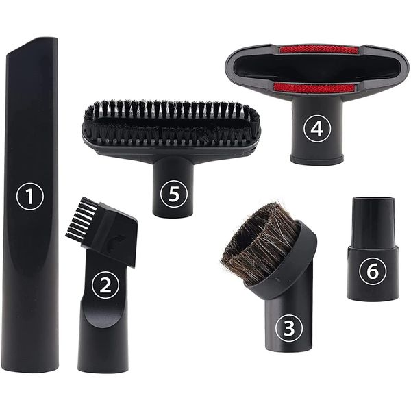 ANBOO 6 Piece Set 32mm/35mm Accessories for Henry Hoover Attachments, Henry Hoover Parts Include PP Hair Combination Brush, Long Flat Suction, Horse Hair Round Brush, 2 in 1, Sofa Suction, Adapter