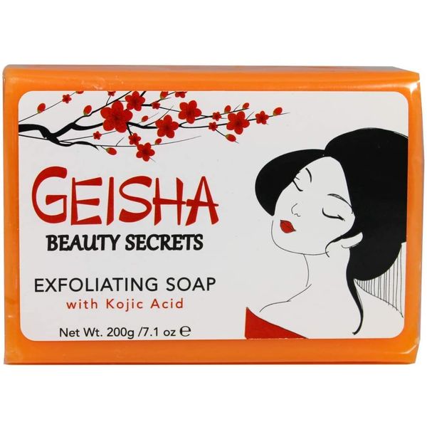 Geisha, Kojic Acid Soap | 200 grams / 7 oz | Reduce Acne Scars, Hyperpigmentation, Uneven Skin Tone | Dark Spots Remover for : Face, Body, Knees