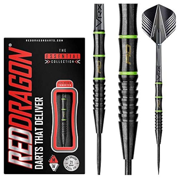 Red Dragon Freestyle: 21g - Tungsten Darts Set with Flights and Stems