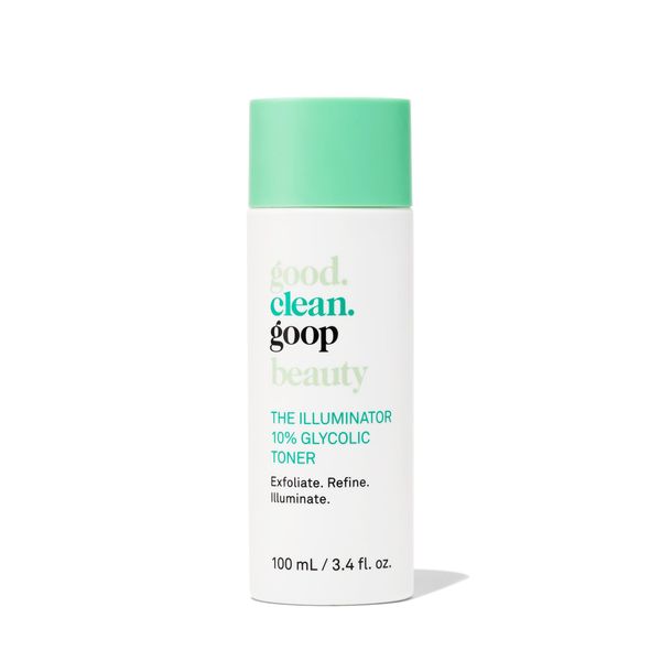 good.clean.goop beauty The Illuminator 10% Glycolic Toner | Correct Texture and Minimize Pores | Glycolic Acid, Black Tea Ferment, & Snow Mushroom Extract | Helps Even Skin Tone | Vegan | 3.4 Fl oz