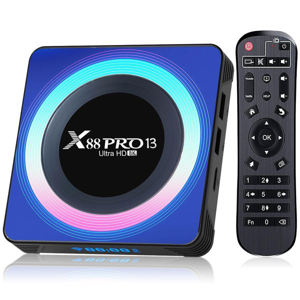 Android TV Boxes Android 13.0,Android Box 2023 4GB Ram 64GB Rom,Supports Allwinner Chip RK3528 Quad-Core 64bit Cortex-A53,WIFI6/8K/HDR10+/Bluetooth 5.0/2.4GHz+5GHz Dual-band Wifi/100M Ethernet