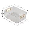 Jnktka 4-Pack Clear Pantry Storage Organiser Bin Baskets, Plastic Storage Bins for Kitchen