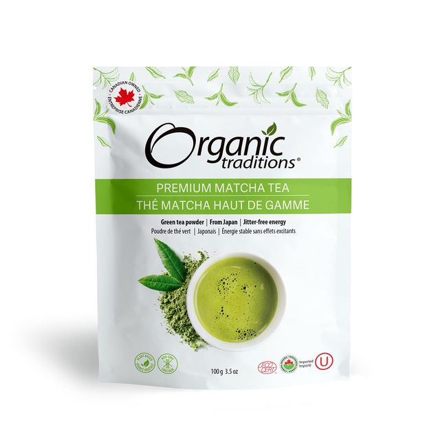 Organic Traditions Premium Matcha Tea - 3.5oz - Cooking Grade Matcha Green Tea Powder, Japanese, Young Tencha Leaves