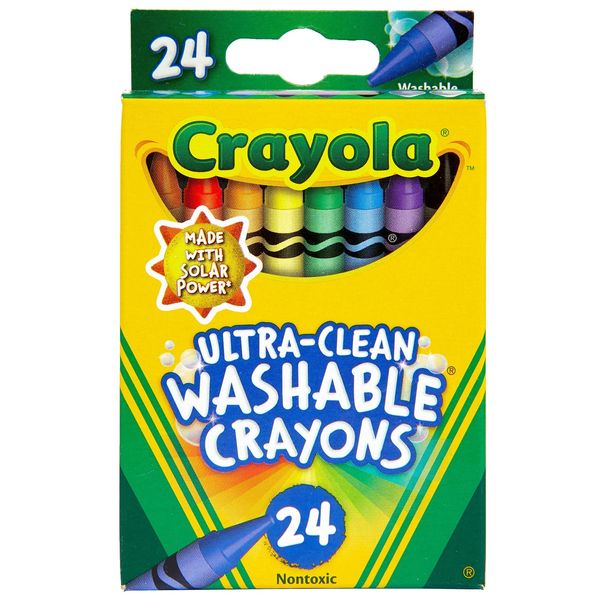 Crayola Washable Crayons, School Supplies, 24 Count