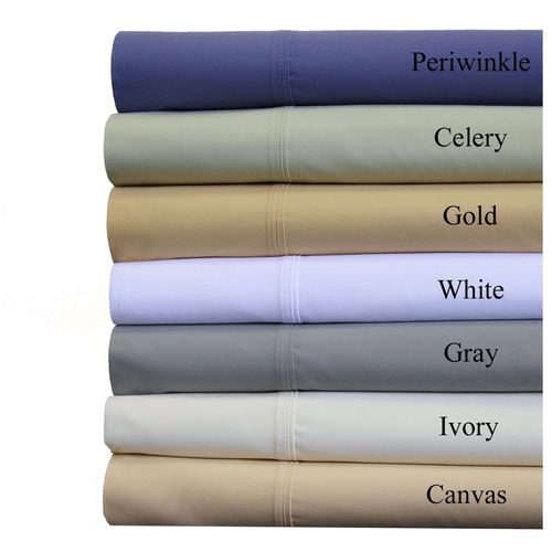 Royal Hotel Bedding Abripedic Crispy Percale Pillowcases, 300-Thread-Count, 2PC Solid Pillow Cases Set, 100% Cotton, King, Sea