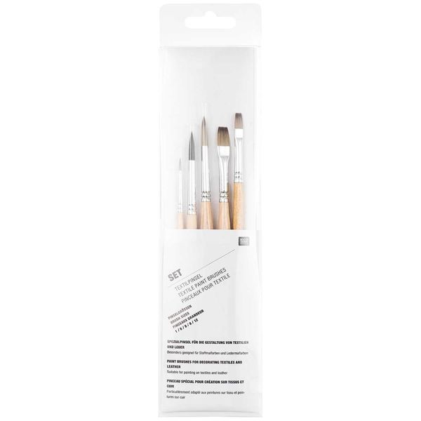 CREATIV DISCOUNT Stoffmal-Textilmal-Pinsel-Set, Inhalt: 5 Pinsel