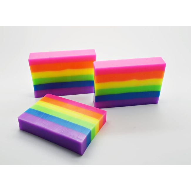 2 x Neon Rainbow Soap Slice - Scented - Vegan