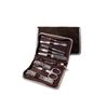 Manicure Set in brown mock croc leather