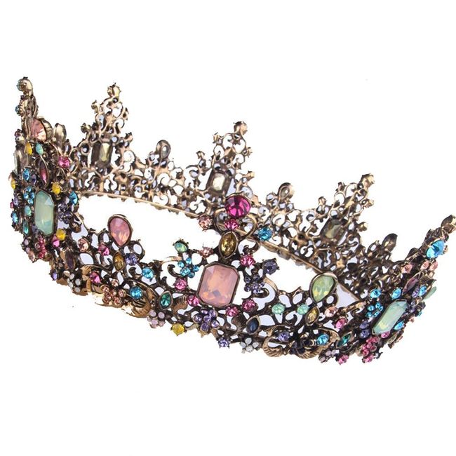 Baroque Royal Queen Crowns and Tiaras for Women,Crystal Rhinestone Bridal Headband Fashion Jewelry Vintage Women Hair Accessories (Style 01)