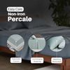 Deep Fitted Bed Sheets Easy-Care Non-Iron Percale 10'' / 25CM Fitted Sheet, 4Ft Small Double - Duck Egg