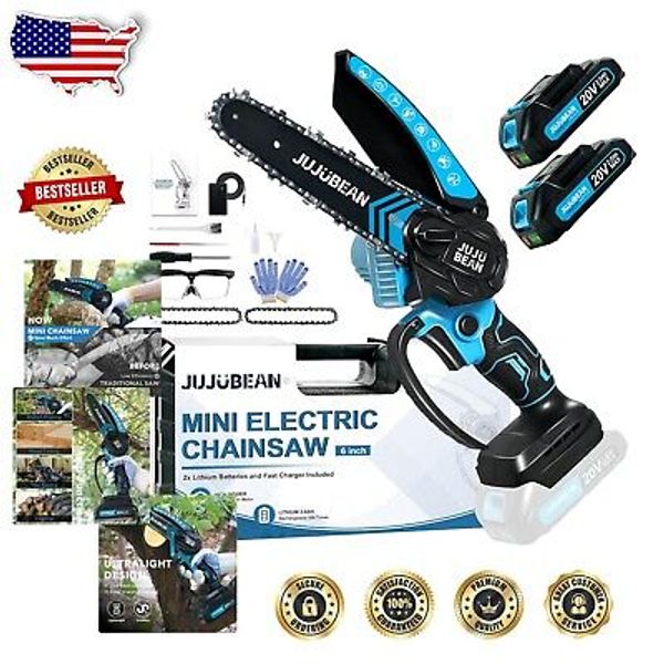 Portable 6-Inch Electric Chainsaw Kit with Rechargeable Batteries & Carry Case