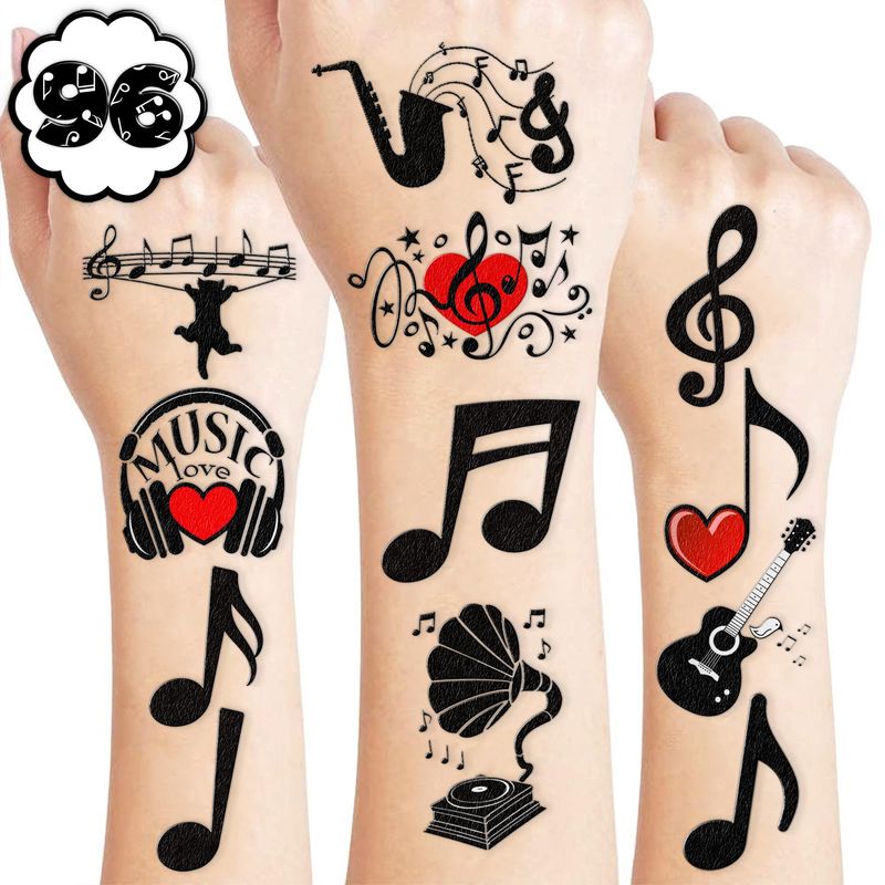 Generic Music Temporary Tattoos Birthday Party Supplies Favors ...