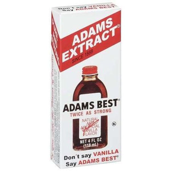 Adams Best Twice as Strong Vanilla 4oz Glass Bottle (Pack of 3)