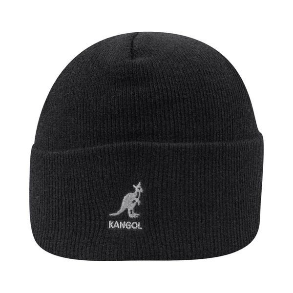 Kangol Acrylic Cuff Pull-On Beanie Hat, Black, One size
