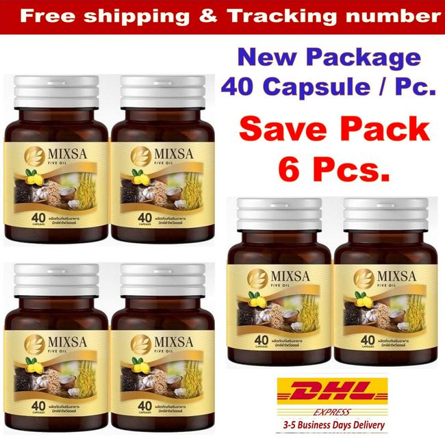 6x New MIXSA FIVE OILS 5 Natural Metabolism Sleep Balance Bones Brain Health