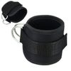 Double D-ring Ankle Cuff Straps Adjustable Leg Weight Wrist Belt for Cable Machine Attachment, 1Pair (Black)