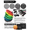 TheFitLife Exercise Resistance Bands with Handles - 5 Fitness Workout Bands Stackable up to 110/150 lbs, Training Tubes with Large Handles, Ankle Straps, Door Anchor Attachment, Carry Bag (150 LBS)
