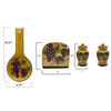 ACK Hand Painted Ceramic Tuscany Sonoma Grape Table Top Set, Pepper and Salt Shakers,Napkin Holder and Spoon Rest, Kitchen Décor