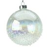 Glass Christmas Tree Bauble with Iridescent Snow (8cm)