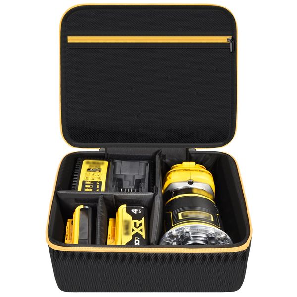 Tool Case Compatible with DEWALT 20V Max XR (DCW600B)/ for Makita XTR01Z 18V LXT Lithium-Ion Cordless Router, Sailcloth Storage Carrying Holder for Dewalt Batteries, Charger, Router Bits (Bag Only)