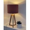 Burnt Orange Velvet Brushed Copper Drum Lampshade