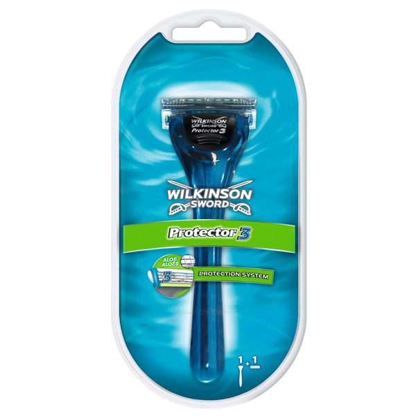 Wilkinson Sword Protector 3 Men's Razor with 1 Razor Blade, Pack of 1