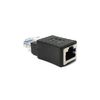 System-S LAN Adapter RJ45 Buchse zu Stecker Ethernetadapter Kabel in Schwarz