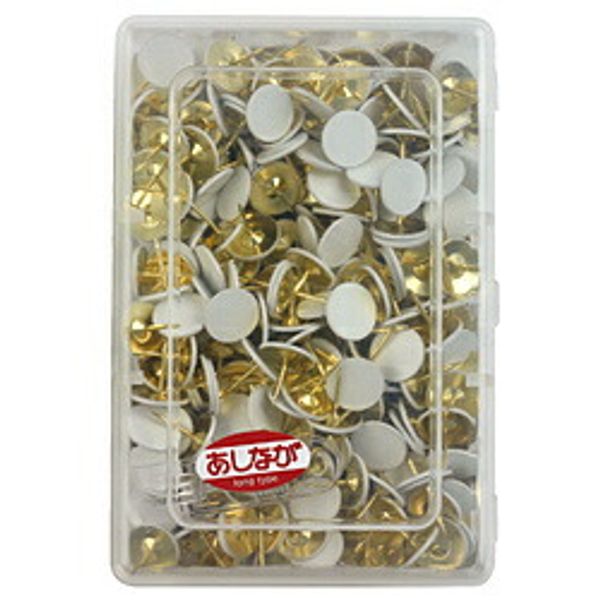 Mitsuya Double Thumb Tacks, Long Foot, Colored White, 500 Pieces, NLC500