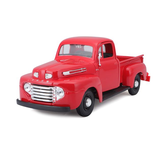 Maisto 1:25 Scale 1948 Ford F-1 Pickup Diecast Truck Vehicle, Colors May Vary [Red/Grey]