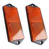 2 x Orange Amber Large Rectangular Reflectors Driveway Gate Fence Post Trailers