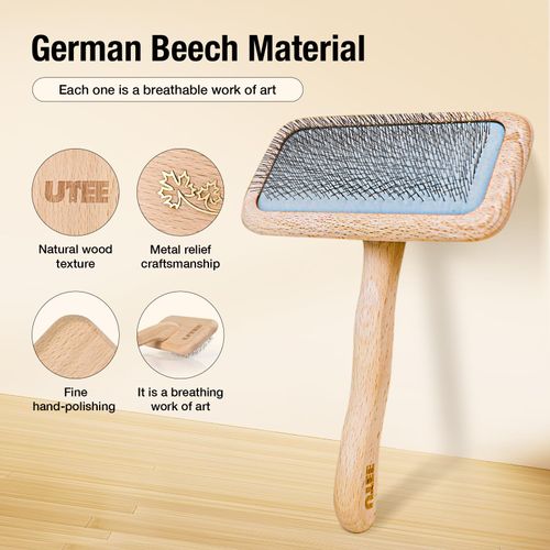 UTEE Big Dog Slicker Brush for Dogs (Goldendoodles, Labradoodles, Poodles) Hair Maintenance Medium to Long Hair Breeds Groom Like a Professional, Fluff Detangle Style, Saves Time Energy -Large