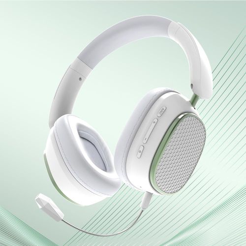 AYI Premium Active Noise Cancellation Bluetooth Headset Over Ear Headphones with Detachable Microphone HiFi Stereo Sound Rechargeable Game Headphone Compatible with Smartphone/TV/pad/Laptop-White