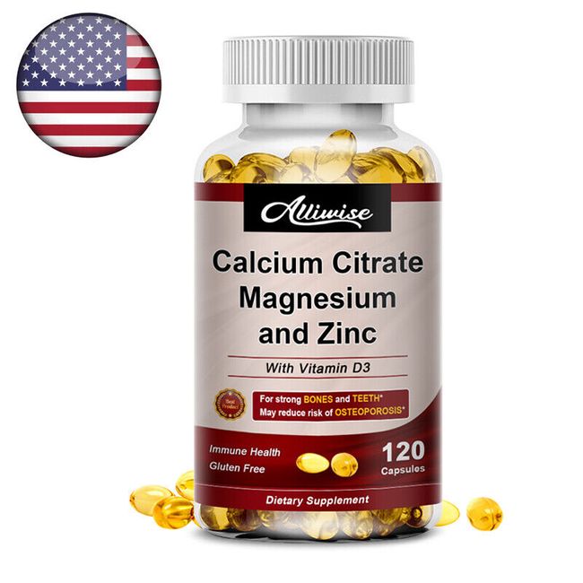 Calcium Magnesium Zinc with Vitamin D3 Strong For Bone Health Muscle Improvement