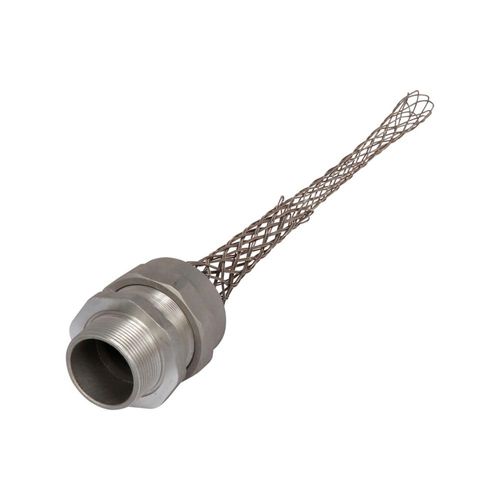 Eaton Strain Relief Deluxe Cord Grip, DC7001812, 2.5 inch Fitting, Straight, Stainless Steel Mesh, Aluminum Body,