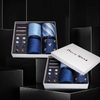 Barry.Wang Blue Ties,Gift for Men Silk Necktie Set Pocket Square Clips