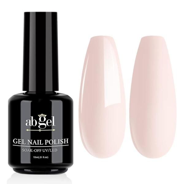 Ab gel Gel Nail Polish, 15ml Nude Pink Color Soak-Off Professional UV LED Nail Polish Art Manicure Starter