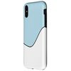 iPhone X/XS GEOMETRIC TWO TONE WAVE PATTERN LIGHT BLUE AND WHITE Case
