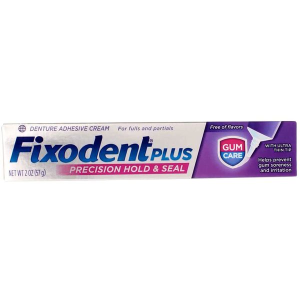 Fixodent Plus Denture Adhesive Cream 2 oz (Pack of 8)