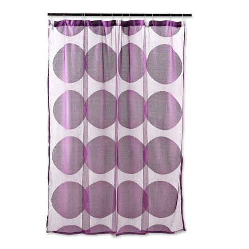 DII Lace Shower Curtain, 72x72, Circle Eggplant