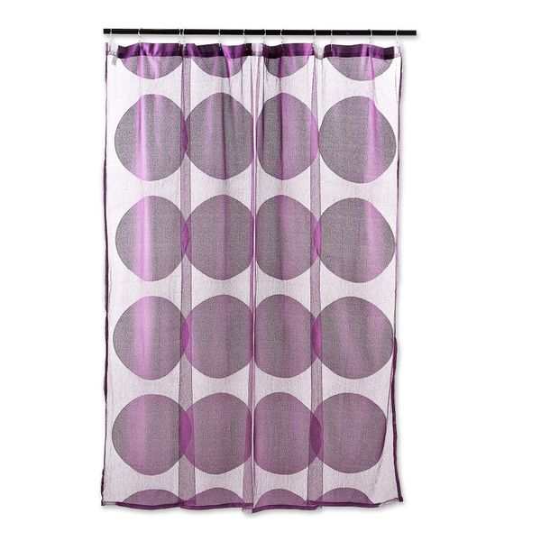 DII Lace Shower Curtain, 72x72, Circle Eggplant