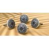 ARTISNO Hand Painted Mandala Ceramic Cabinet Drawer Pull/Use for Cupboard, Wardrobe Door/Kitchen Cabinet Pull- Grey Knobs, Black Knobs- Set of 10 (Black)