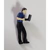 1/64 Man wearing Dark Blue & Black with Laptop