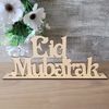Wooden Eid Mubarak Table Stand Decoration Freestanding Ornament Gift