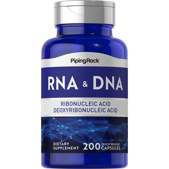 Piping Rock RNA DNA Supplement | 200 Capsules | Ribonucleic Acid & Deoxyribonucleic Acid | Non-GMO, Gluten Free