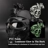 2 PCS AliPlus Skull Night Vision Goggles Patch Luminous Patch Glow in The Dark PVC Patch Tactical Morale Patch Applique Fastener Hook and Loop(01)