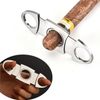 Cigar Case. Premium Stainless Steel Cutter Included. Crocodile PU Leather (Black)
