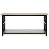 40" Farmhouse Coffee Table Rectangle Table with Open Storage Compartment