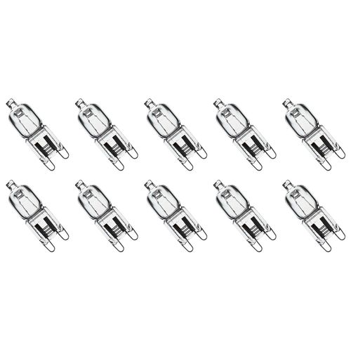 10 Pack Powder Clear Lense Q100/G9/CL/120V G9 JCD 100 Watt 120 Volt T4 JD Type Halogen Speciality Lighting Light Bulb Oven Range Hood Spot Down Lamp Chandelier Sconce Fixture