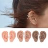 3 Pairs Silicone Ear Model, Soft Flexible Ears 3 Colors Artificial Reusable Novice Simulated 3D Nose and Mouth Model Display Prop Teaching Tool for Piercing Practice